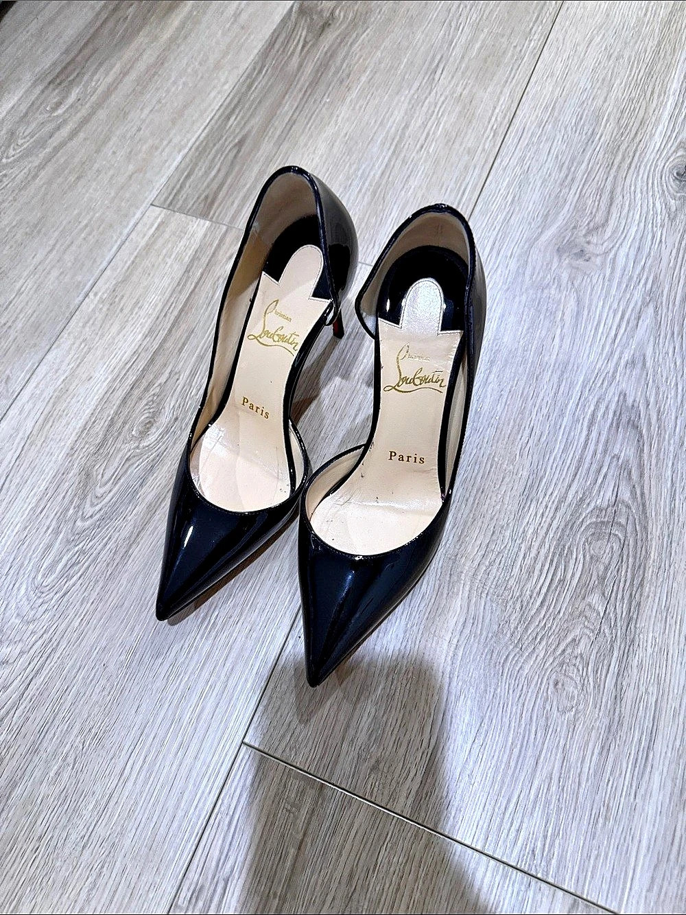Christian Louboutin Iriza 100 Patent Calf Leather Pumps Black